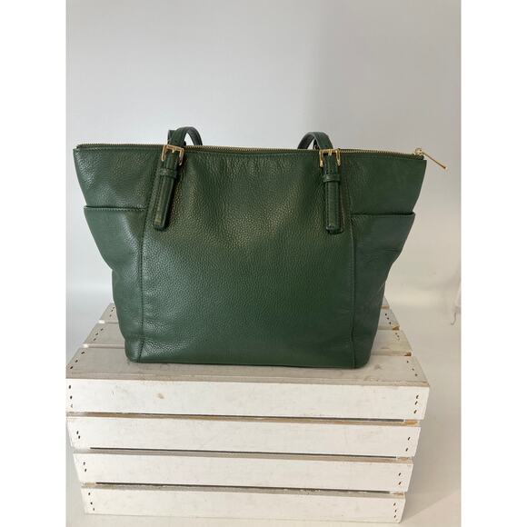 MICHAEL KORS LARGE GREEN PEBBLED LEATHER SHOULDER BAG - Picture 4 of 16